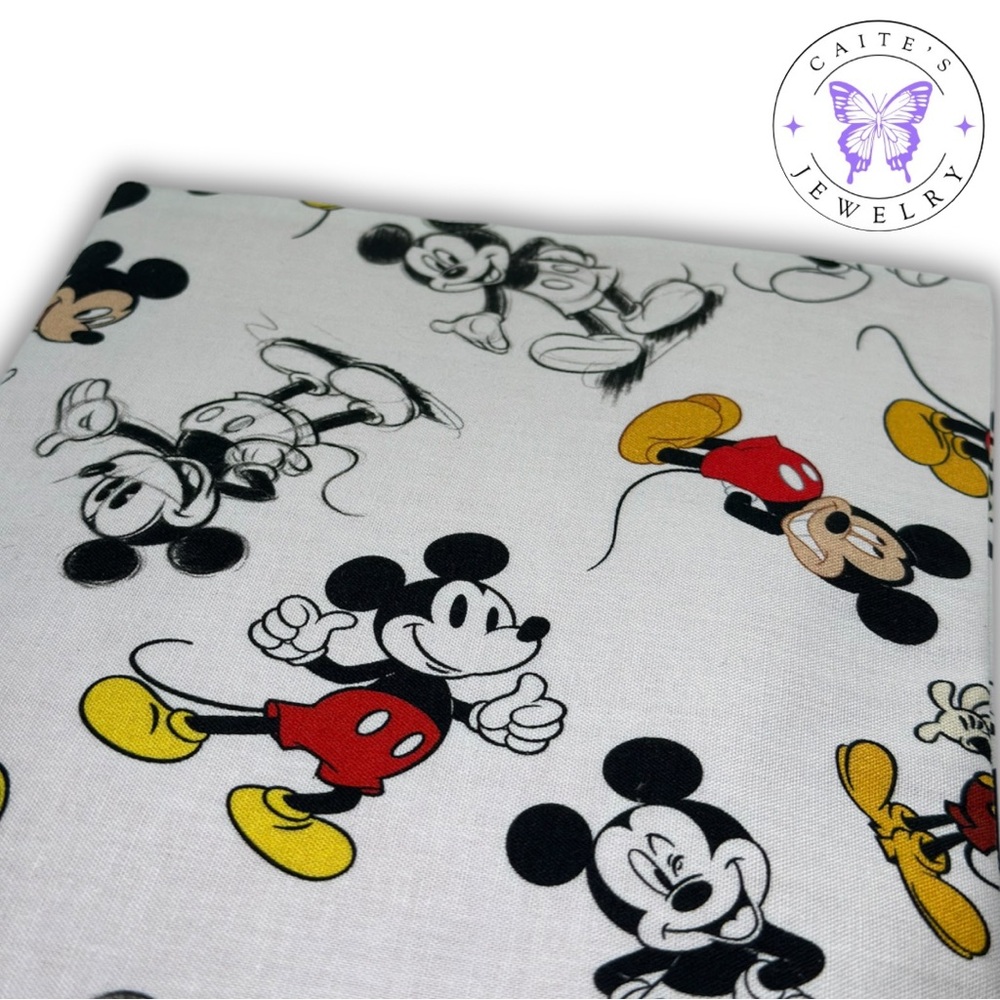 Handmade Small Book/Kindle Sleeve with a Mickey Mouse Fabric